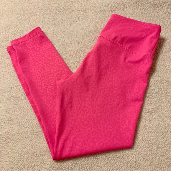 ZYIA Pants - ZYIA Light n Tight Hot Pink Leopard Leggings Hi Rise
